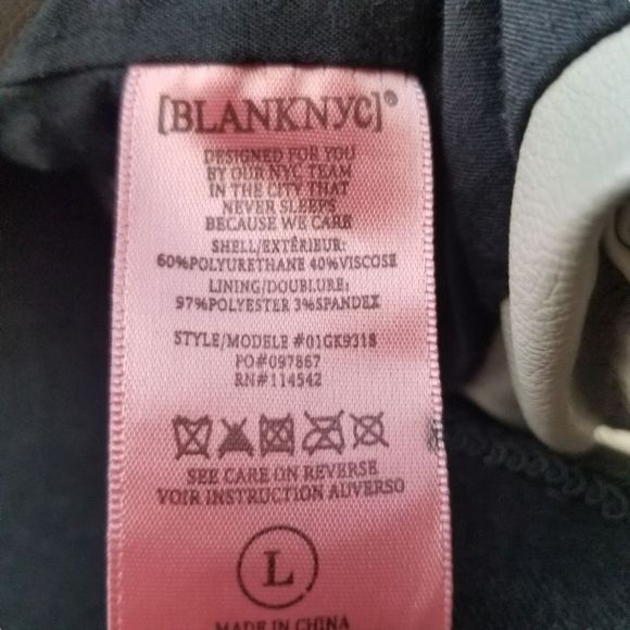 Blank Nyc GIRL’S Gray Full Zip Belted Faux Leather Moto Jacket Size Large - Picture 7 of 16